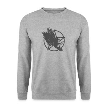 grasping raven grasping crow bird - Unisex Sweatshirt - salt & pepper - Front - Alina (178cm) & Michal (187cm)