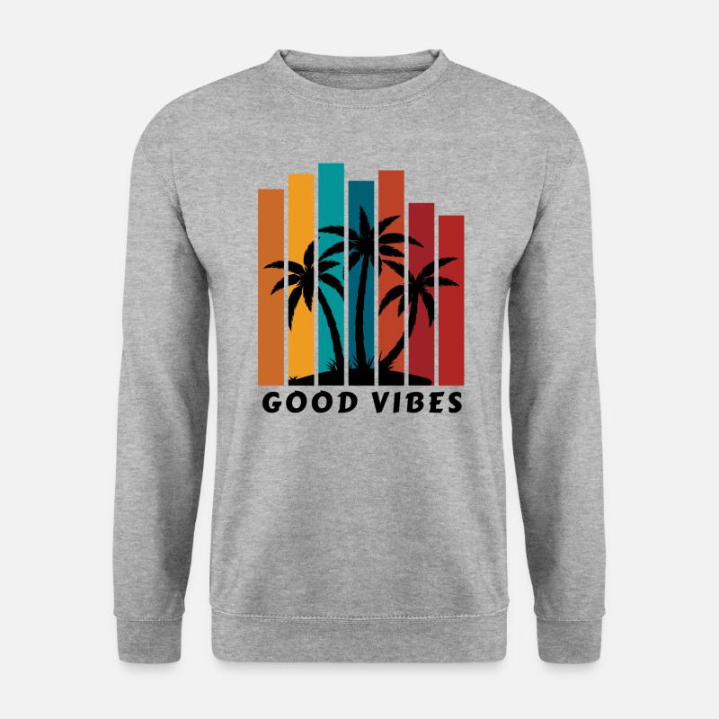 GOOD VIBES - Unisex Pullover - Weißgrau meliert