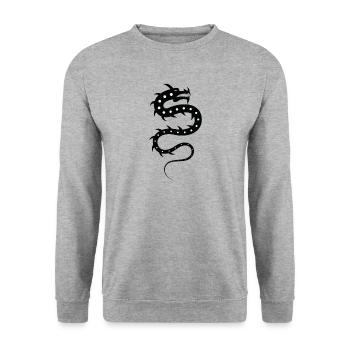 Dragon Snake Zodiac Sign - Unisex Sweatshirt - salt & pepper - Front - Alina (178cm) & Michal (187cm)