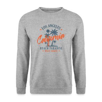 Los Angeles California Beach Paradise West Coast - Unisex Sweatshirt - salt & pepper - Front - Alina (178cm) & Michal (187cm)