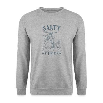 Salty Vibes Surfing Water Sports - Unisex Sweatshirt - salt & pepper - Front - Alina (178cm) & Michal (187cm)