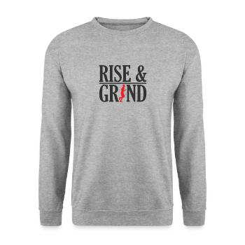 Rise and Grind Jogging Fitness Sports Running - Sweat-shirt Unisexe - gris chiné - Devant - Alina (178cm) & Michal (187cm)