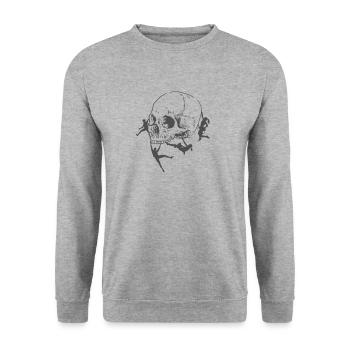 Os Crâne Bloc Escalade Fitness - Sweat-shirt Unisexe - gris chiné - Devant - Alina (178cm) & Michal (187cm)