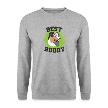 Best Buddy Australian Shepherd Dog Animal - Unisex Sweatshirt - salt & pepper - Front - Alina (178cm) & Michal (187cm)