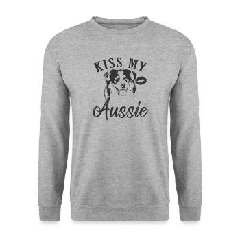 Embrasse mon chien de berger australien australien - Sweat-shirt Unisexe - gris chiné - Devant - Alina (178cm) & Michal (187cm)