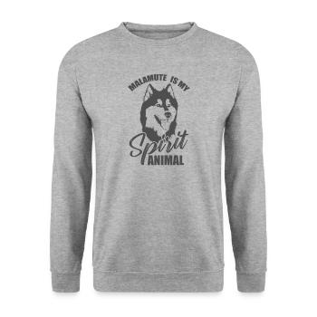 Le Malamute d’Alaska est mon animal spirituel - Sweat-shirt Unisexe - gris chiné - Devant - Alina (178cm) & Michal (187cm)