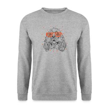 Cocker spaniel with cool sunglasses - Unisex Sweatshirt - salt & pepper - Front - Alina (178cm) & Michal (187cm)