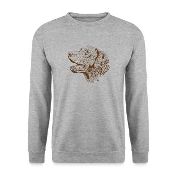 Hundekopf Chesapeake Bay Retriever Haustier - Unisex Pullover - Weißgrau meliert - Vorne - Alina (178cm) & Michal (187cm)