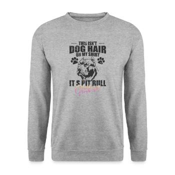 Ce n’est pas des poils de chien sur moi, c’est des paillettes de pit-bull - Sweat-shirt Unisexe - gris chiné - Devant - Alina (178cm) & Michal (187cm)