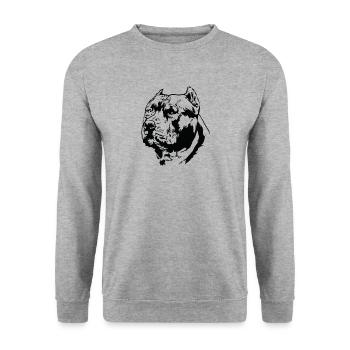 Pit Bull Terrier Dog Pet Race - Sweat-shirt Unisexe - gris chiné - Devant - Alina (178cm) & Michal (187cm)
