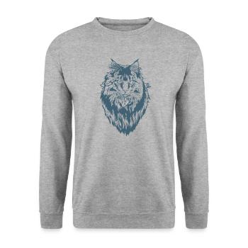 Maine Coon Cat Pet Cat Fur - Unisex Sweatshirt - salt & pepper - Front - Alina (178cm) & Michal (187cm)
