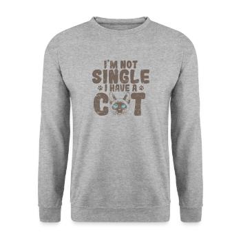 I'm not Single I have a Siamese Cat Pet - Unisex Sweatshirt - salt & pepper - Front - Alina (178cm) & Michal (187cm)