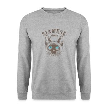 Chat siamois s’il vous plaît Race de chat de compagnie - Sweat-shirt Unisexe - gris chiné - Devant - Alina (178cm) & Michal (187cm)
