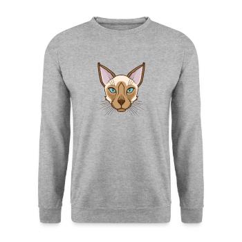 Siamese Cat Profile Picture Pet Male - Unisex Sweatshirt - salt & pepper - Front - Alina (178cm) & Michal (187cm)