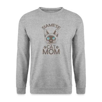 Siamese Cat Mom Pet Cat Breed - Unisex Sweatshirt - salt & pepper - Front - Alina (178cm) & Michal (187cm)