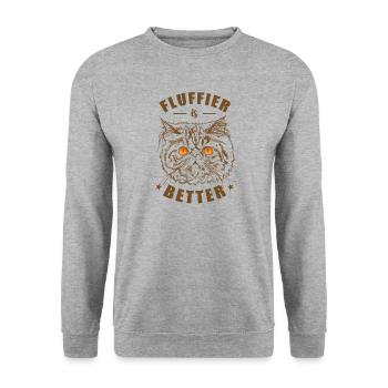 Fluffier est un meilleur animal de compagnie de chat persan - Sweat-shirt Unisexe - gris chiné - Devant - Alina (178cm) & Michal (187cm)