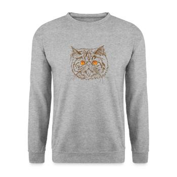Persian Cat Breed Pet Domestic Cat - Unisex Sweatshirt - salt & pepper - Front - Alina (178cm) & Michal (187cm)