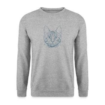Bengal Cat Race de chat domestique - Sweat-shirt Unisexe - gris chiné - Devant - Alina (178cm) & Michal (187cm)