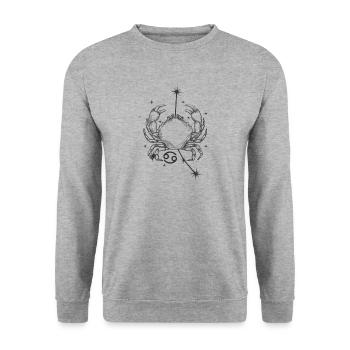 Cancer Zodiac Sign June July - Unisex Sweatshirt - salt & pepper - Front - Alina (178cm) & Michal (187cm)