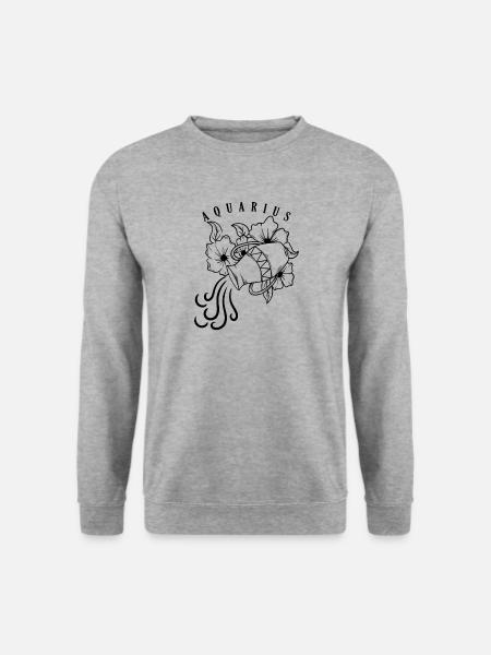 Wassermann Sternzeichen Januar Februar - Unisex Pullover - Weißgrau meliert