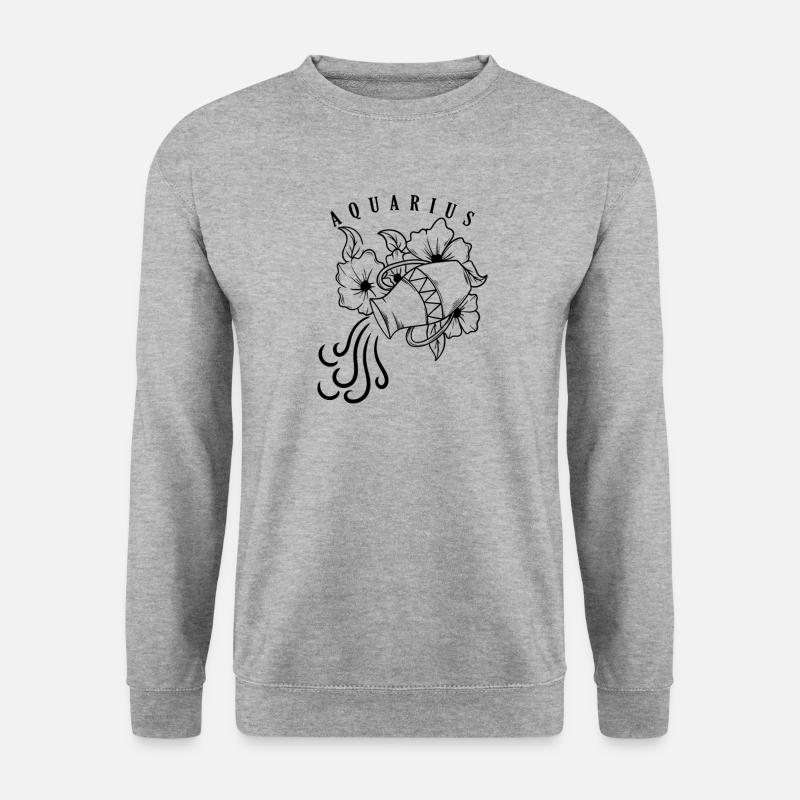 Wassermann Sternzeichen Januar Februar - Unisex Pullover - Weißgrau meliert