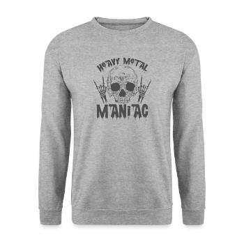 Heavy Metal Maniac Music Band Genre - Unisex Sweatshirt - salt & pepper - Front - Alina (178cm) & Michal (187cm)
