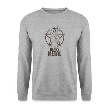 Heavy Metal Music Singer Band Genre - Unisex Sweatshirt - salt & pepper - Front - Alina (178cm) & Michal (187cm)