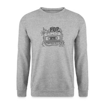 Cassette Pop Music R'n'B Singers Stars - Unisex Sweatshirt - salt & pepper - Front - Alina (178cm) & Michal (187cm)
