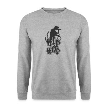 Hip Hop Musikrichtung Rap Graffiti Urban - Unisex Pullover - Weißgrau meliert - Vorne - Alina (178cm) & Michal (187cm)