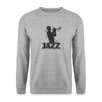 Jazz Saxophone Spieler Musik Ton - Unisex Pullover - Weißgrau meliert - Vorne - Alina (178cm) & Michal (187cm)