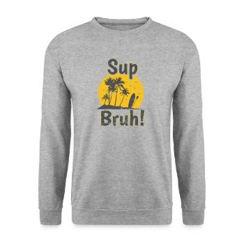 SUP Bruh! Équilibre de la pagaie debout - Sweat-shirt Unisexe - gris chiné - Devant - Alina (178cm) & Michal (187cm)