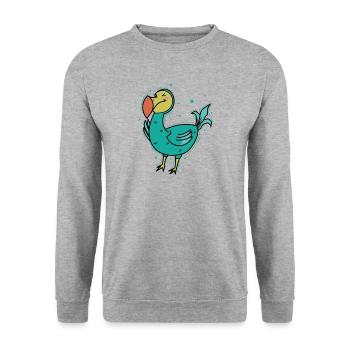 Dodo Bird from Mauritius - Unisex Sweatshirt - salt & pepper - Front - Alina (178cm) & Michal (187cm)