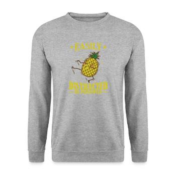 Facilement distrait par les ananas frucht - Sweat-shirt Unisexe - gris chiné - Devant - Alina (178cm) & Michal (187cm)