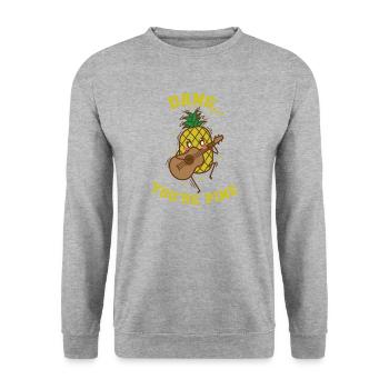 Dang You’re Pin Ananas Fruit Sucré Tropical - Sweat-shirt Unisexe - gris chiné - Devant - Alina (178cm) & Michal (187cm)