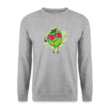 Coconut while golfing fruit palm tree - Unisex Sweatshirt - salt & pepper - Front - Alina (178cm) & Michal (187cm)
