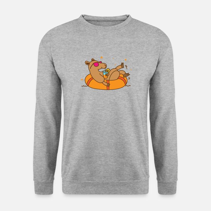 Camel bathing on holiday Dromedary - Unisex Sweatshirt - salt & pepper