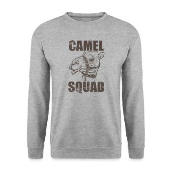 Camel Squad Dromedary Desert Hump - Sweat-shirt Unisexe - gris chiné - Devant - Alina (178cm) & Michal (187cm)