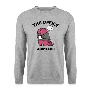 Creating magic, one spreadsheet at a time - Unisex Pullover - Weißgrau meliert - Vorne - Alina (178cm) & Michal (187cm)