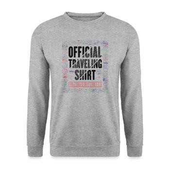 Stamp Flight Travel Holiday Cruise - Unisex Sweatshirt - salt & pepper - Front - Alina (178cm) & Michal (187cm)