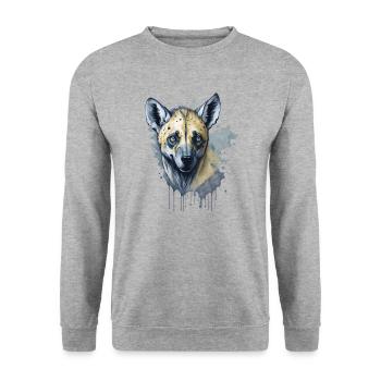 Watercolor Hyena - Unisex Sweatshirt - salt & pepper - Front - Alina (178cm) & Michal (187cm)