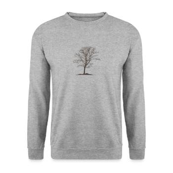 Tree without leaves Nature Forests Environment - Unisex Sweatshirt - salt & pepper - Front - Alina (178cm) & Michal (187cm)