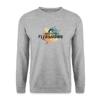 Addicted to Flyboarding Wassersport - Unisex Pullover - Weißgrau meliert - Vorne - Alina (178cm) & Michal (187cm)