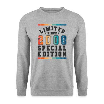 Limited Edition since 2008 Birthday Gift - Unisex Sweatshirt - salt & pepper - Front - Alina (178cm) & Michal (187cm)
