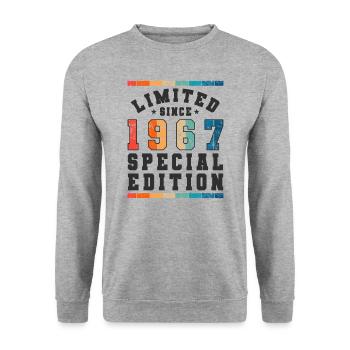 Limited Edition since 1967 Birthday Gift - Unisex Sweatshirt - salt & pepper - Front - Alina (178cm) & Michal (187cm)