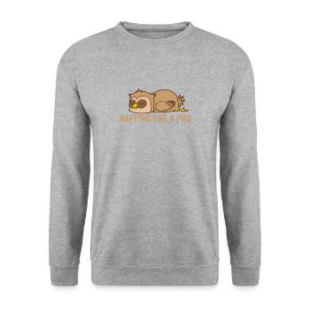 Napping like a Pro Pajama Pajamas - Unisex Sweatshirt - salt & pepper - Front - Alina (178cm) & Michal (187cm)
