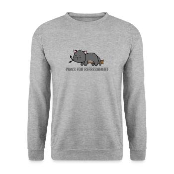 Paws for Refreshment Pajama Nightgown - Unisex Sweatshirt - salt & pepper - Front - Alina (178cm) & Michal (187cm)
