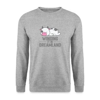 Winging it in Dreamland pajamas pajamas - Unisex Sweatshirt - salt & pepper - Front - Alina (178cm) & Michal (187cm)