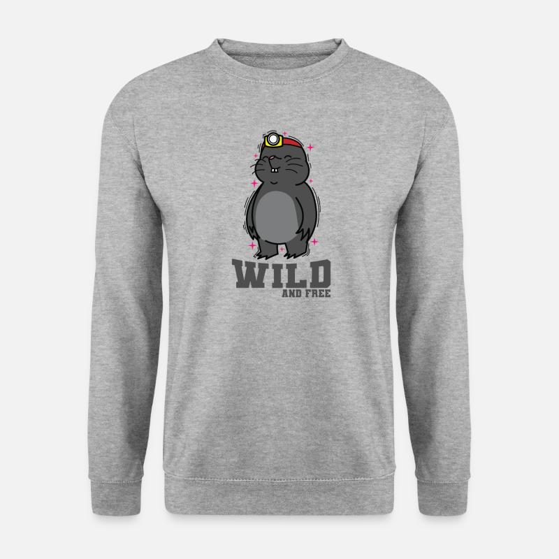 Wild Animal Mole Earthen Mound - Unisex Sweatshirt - salt & pepper