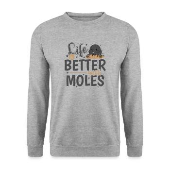 Life is Better with Moles Animal Mound - Unisex Sweatshirt - salt & pepper - Front - Alina (178cm) & Michal (187cm)