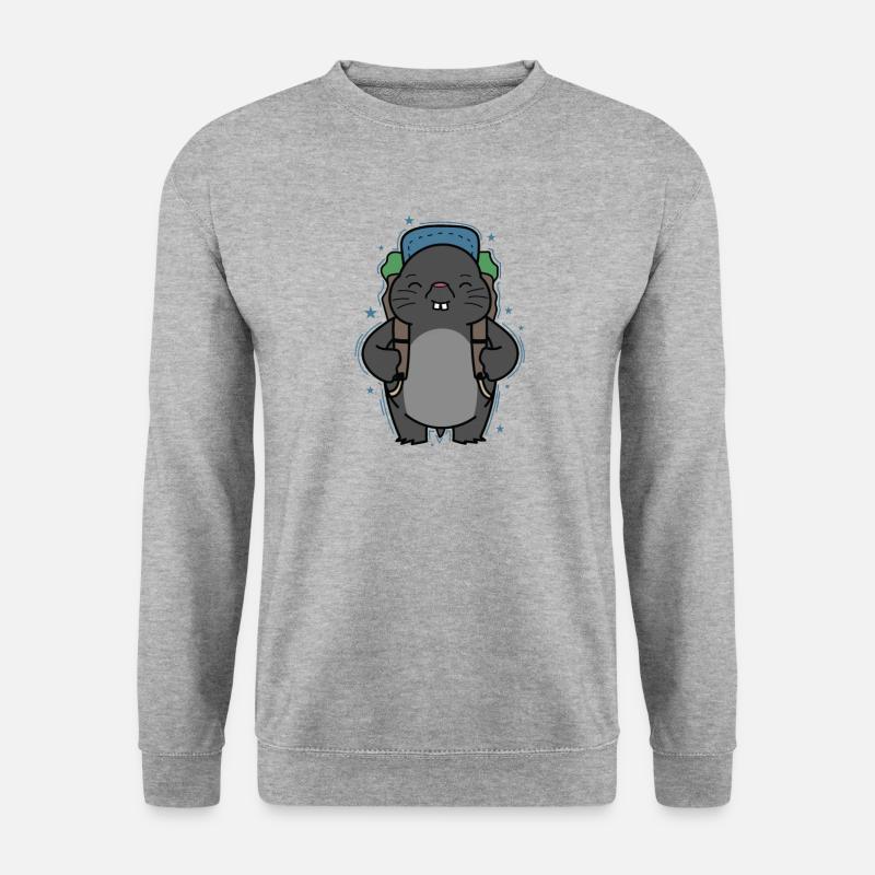 Mole Backpacking Animal Earthen Mound - Unisex Sweatshirt - salt & pepper